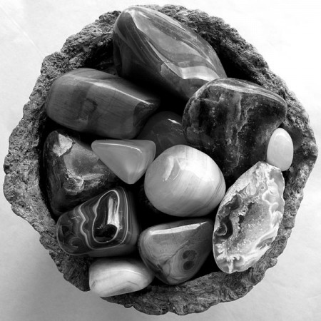 an assortment of polished gemstones